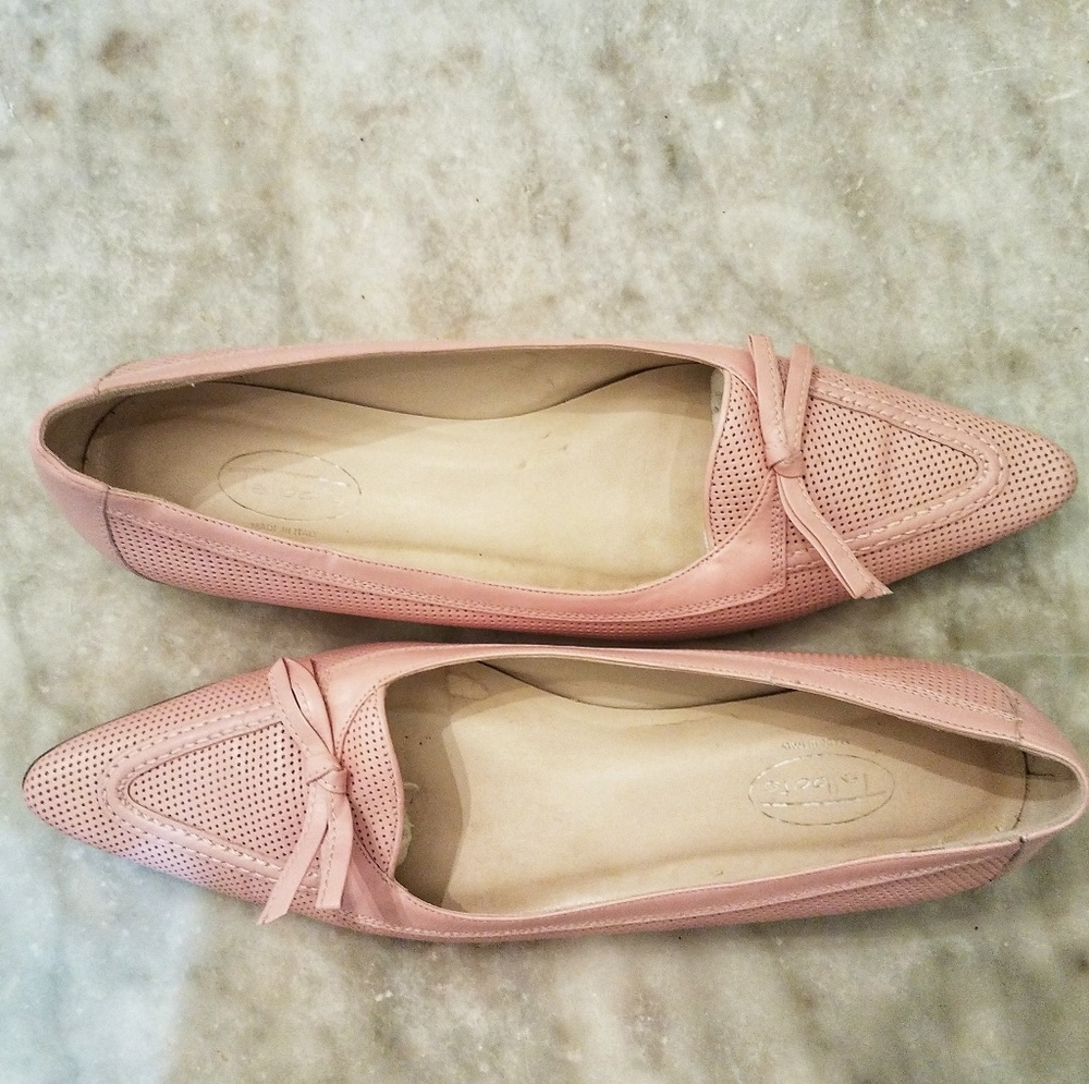 Talbots ballet pink point toe flats sz 9.5